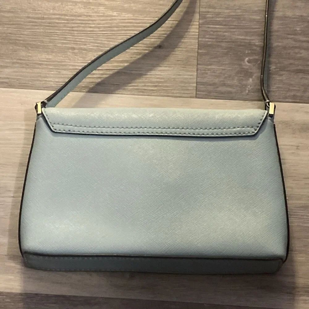 Kate Spade Newbury Lane Sally Small Crossbody Bag Light Gray Turnlock Purse - Picture 7 of 16